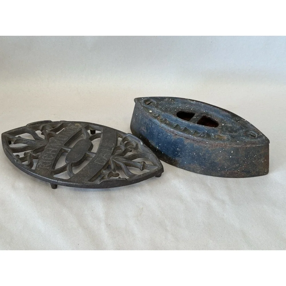 W.H. Howell Co. Geneva, ILL. Antique Sad Iron Decorative Richmond, CAL Iron Rest